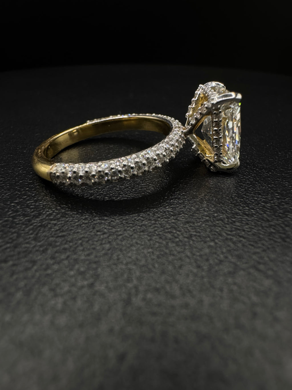 3.95 Radiant engagement ring set