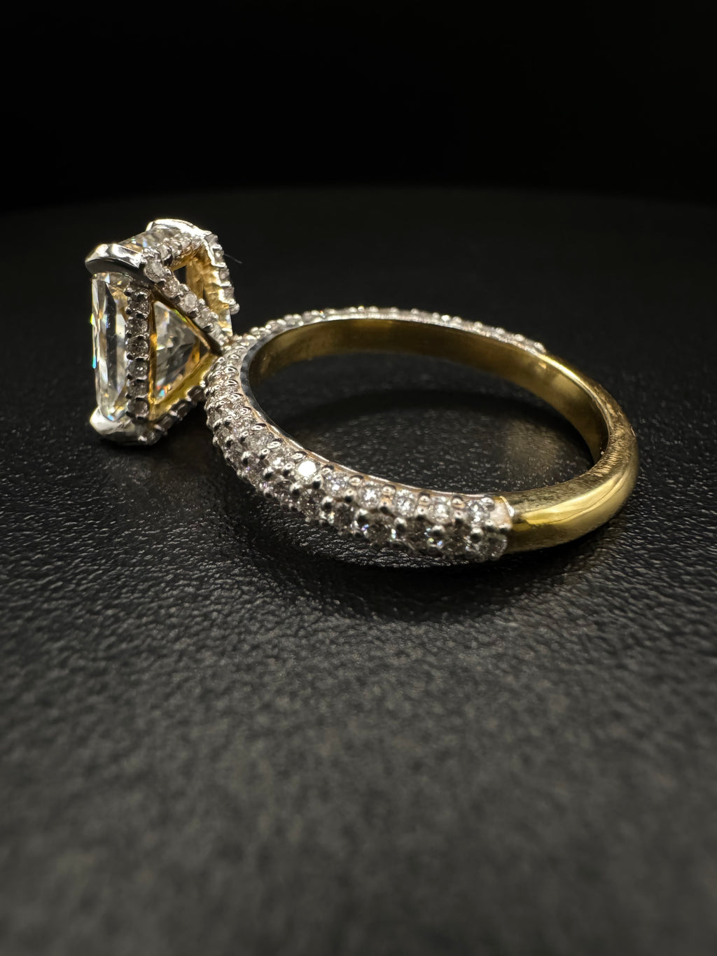 3.95 Radiant engagement ring set