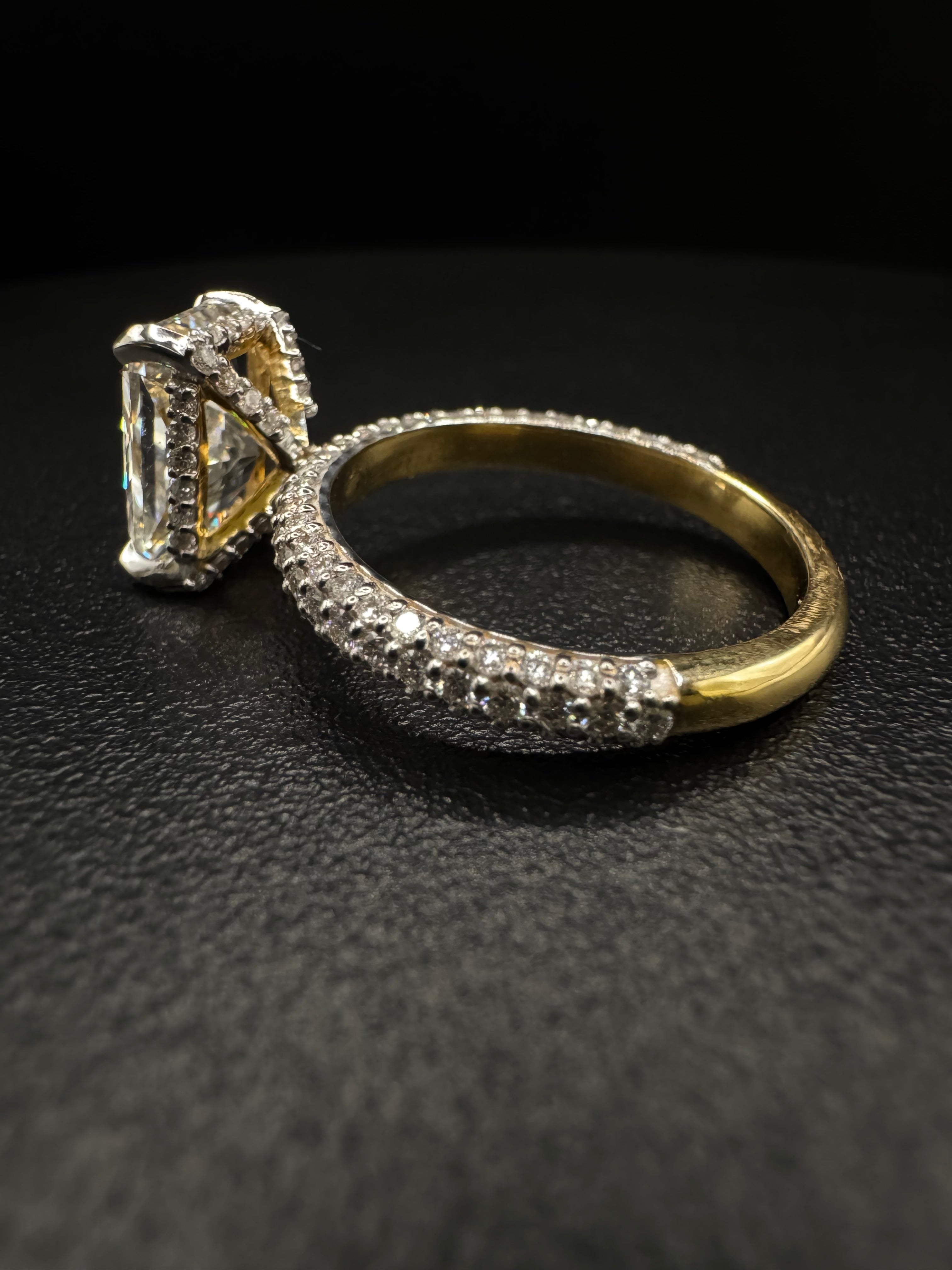3.95 Radiant engagement ring set