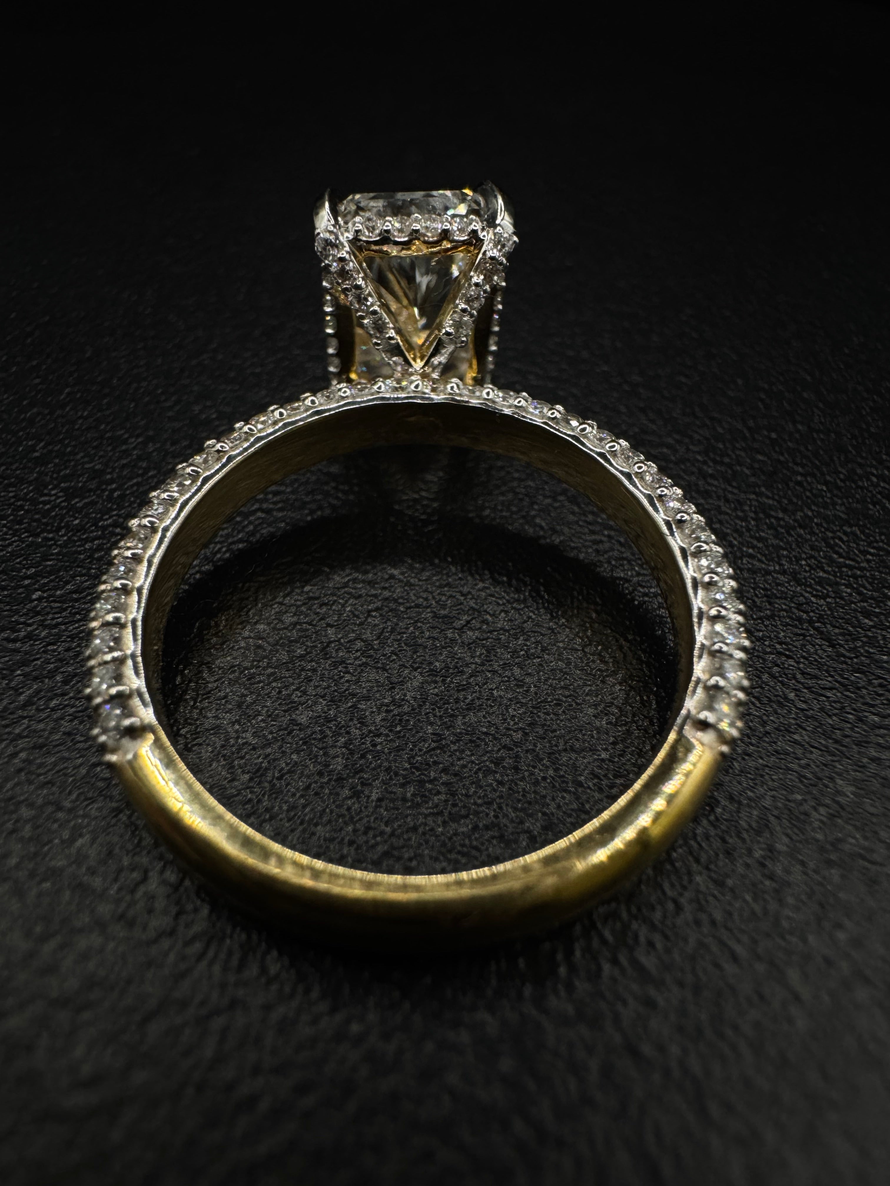 3.95 Radiant engagement ring set