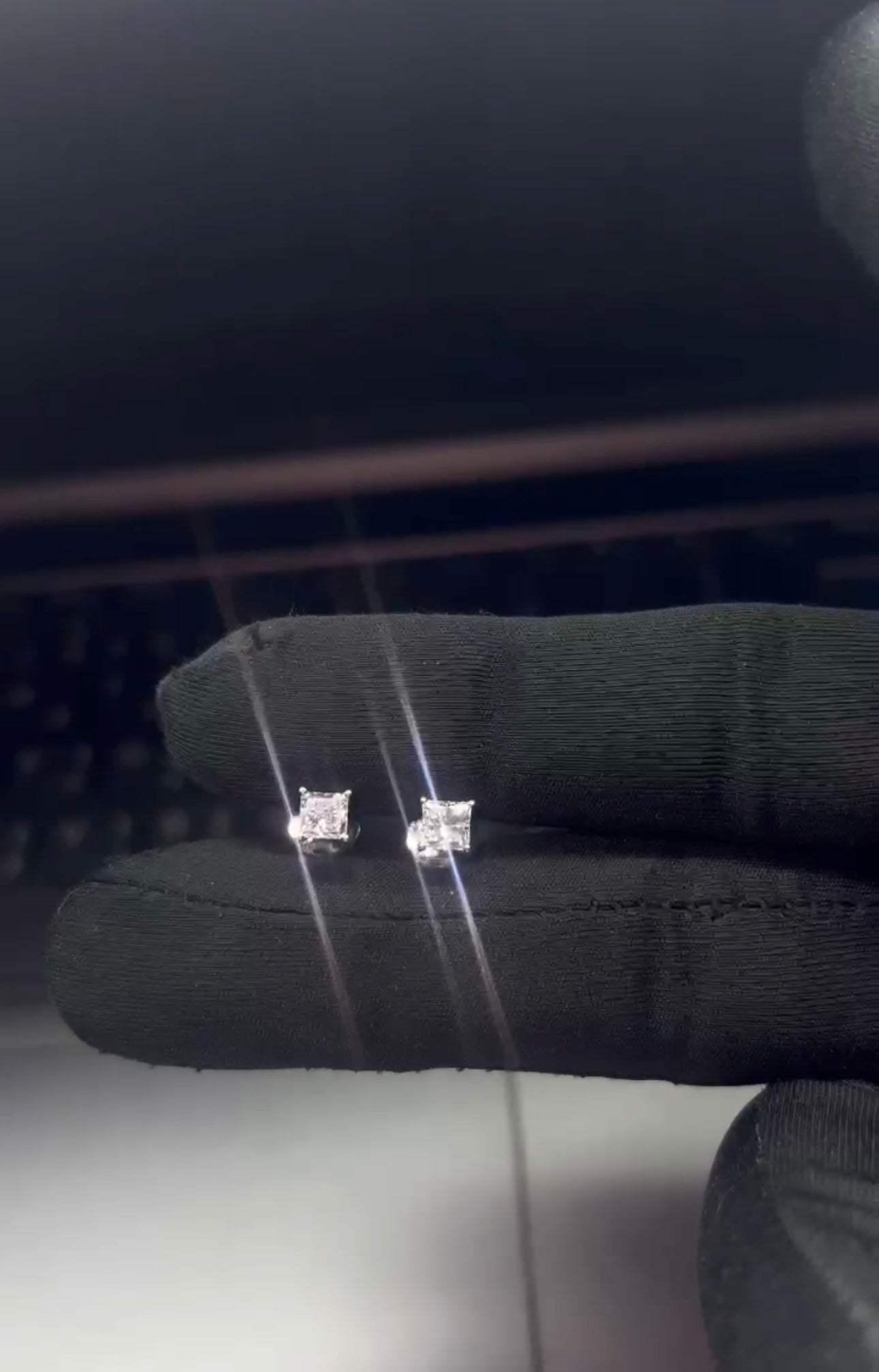 1 tcw Princess Cut earrings