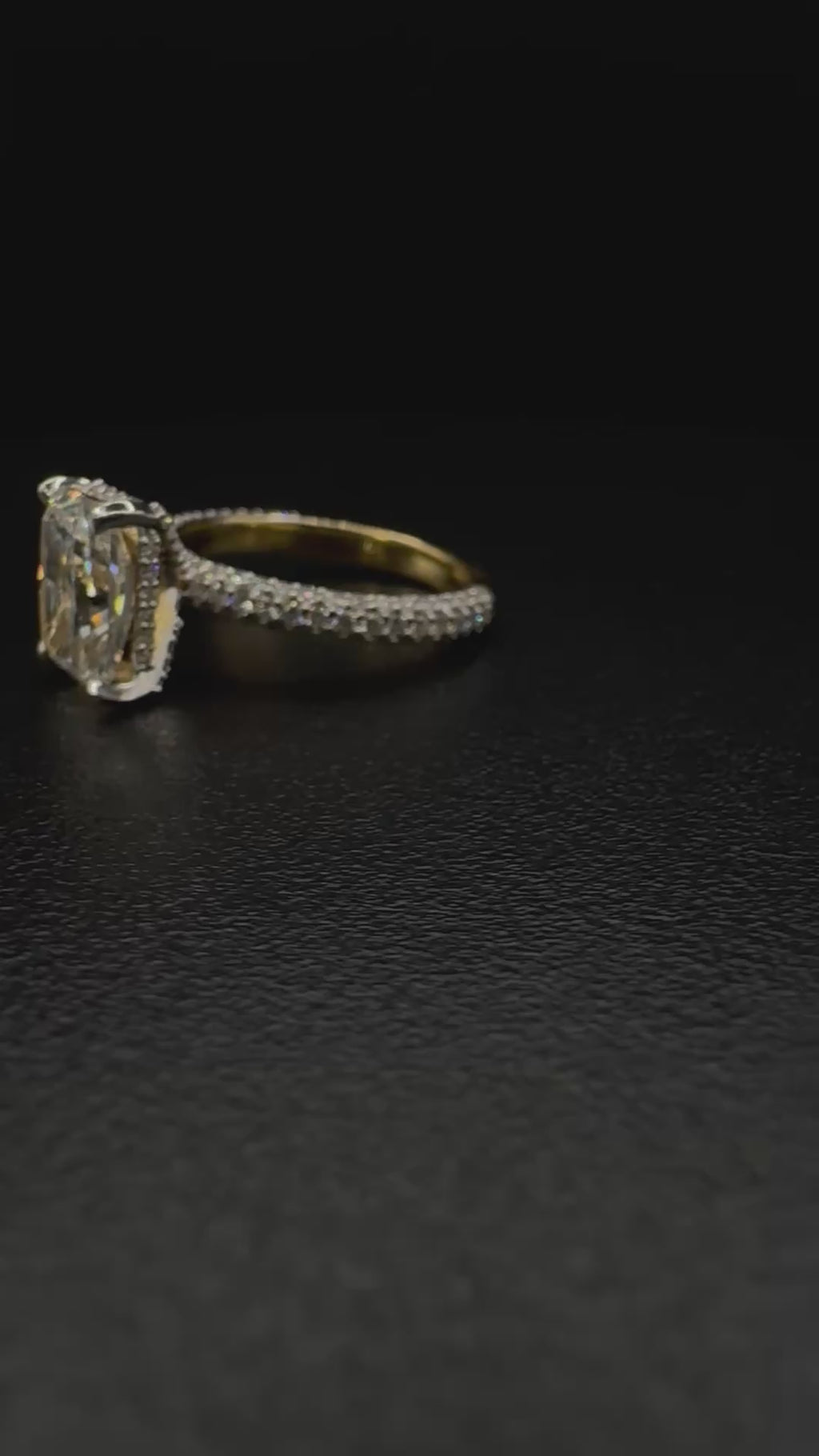 3.95 Radiant engagement ring set